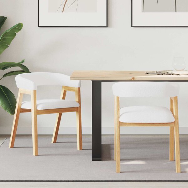VidaXL Étkező Székek 2 pcs Természetes 54 x 57 x 73 cm Tömör Gumi Fa