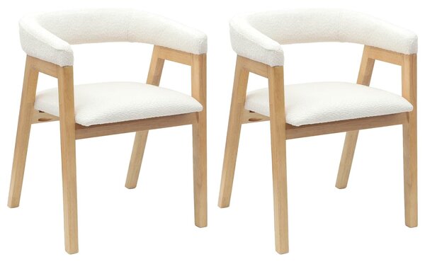 VidaXL Étkező Székek 2 pcs Természetes 54 x 57 x 73 cm Tömör Gumi Fa