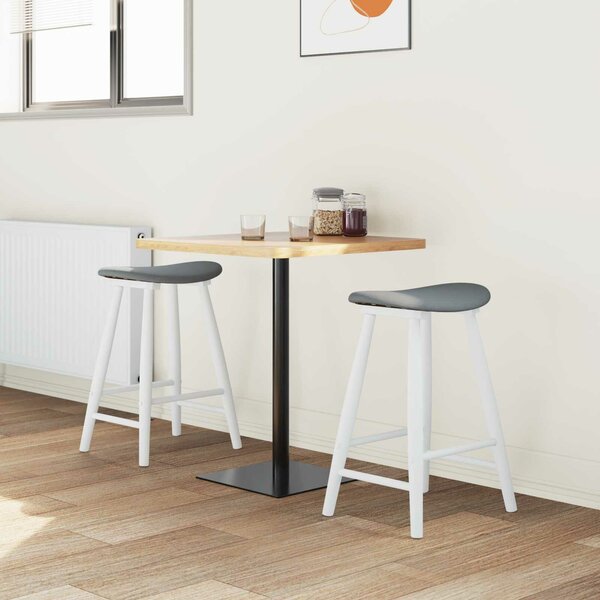 VidaXL Étkező Székek 2 db Tömör Gumi Fa Fehér 46 x 37 x 63 cm