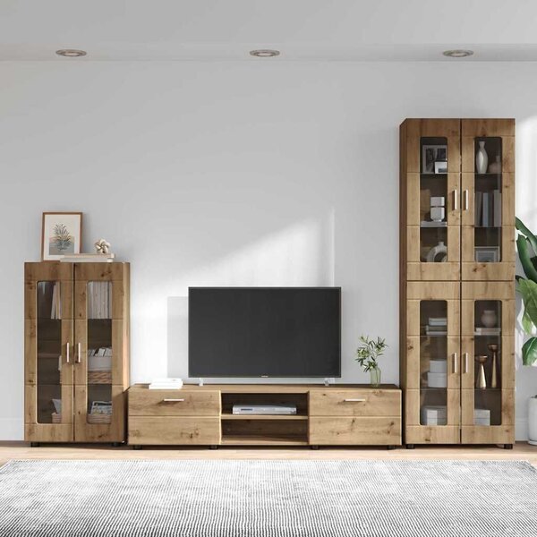 VidaXL TV szekrény garnitúra FLORIN 3 db Artisan tölgy Szerelt Fa