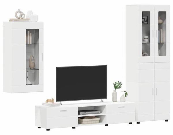 VidaXL TV szekrény garnitúra FLORIN 3 db Fehér Szerelt Fa