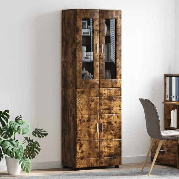 VidaXL Magasfiú FLORIN 60 x 35 x 182 cm Füstölt tölgy Szerelt Fa