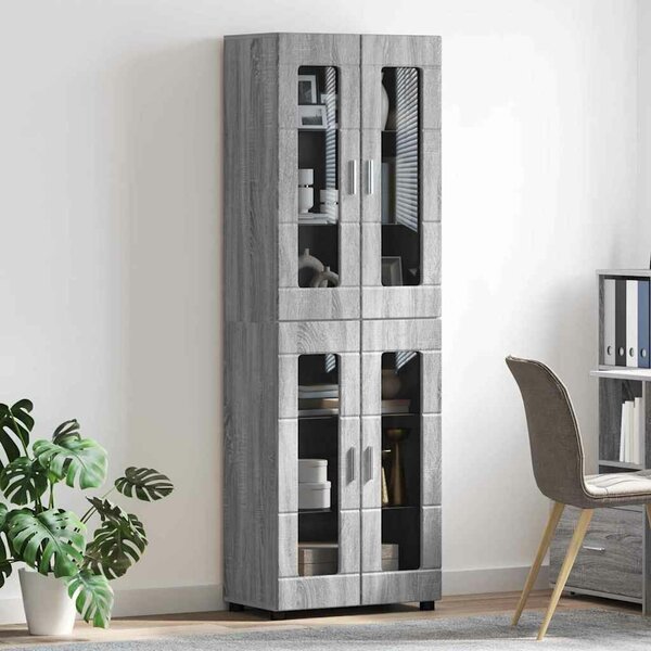 VidaXL Magasfiú FLORIN 60 x 35 x 182 cm Szürke Sonoma Szerelt Fa