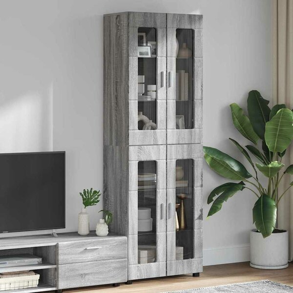 VidaXL Magasfiú FLORIN 60 x 35 x 182 cm Szürke Sonoma Szerelt Fa