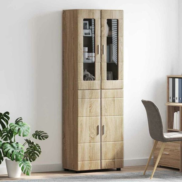 VidaXL Magasfiú FLORIN 60 x 35 x 182 cm Sonoma tölgy Szerelt Fa