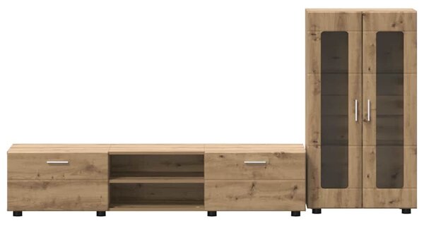 VidaXL TV szekrény garnitúra FLORIN 3 db Artisan tölgy Szerelt Fa