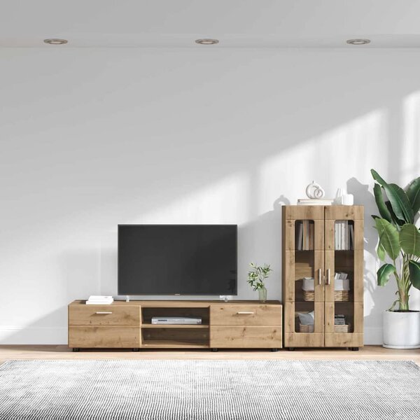 VidaXL TV szekrény garnitúra FLORIN 3 db Artisan tölgy Szerelt Fa