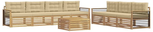 VidaXL Kültéri kanapé szett 8 pcs Fehér és Bézs 79 x 79 x 37 cm