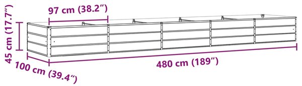VidaXL Növénytartó Antracit 480 x 100 x 45 cm Horganyzott acél