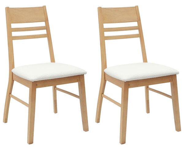 VidaXL Étkező Székek 2 pcs Természetes 43 x 54 x 89 cm Tömör Gumi Fa