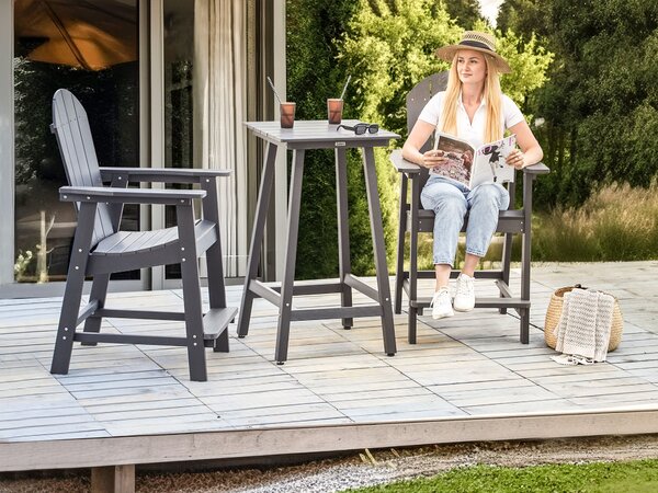 Kerti bárasztal ADIRONDACK 60 cm 59 cm Szintetikus anyag Sötétszürke
