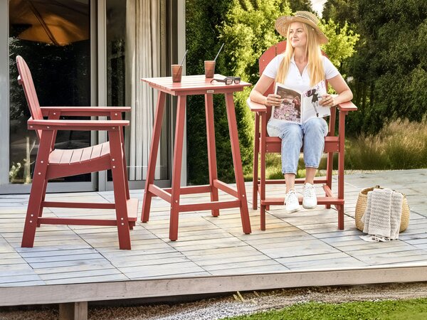 Kerti bárasztal ADIRONDACK 60 cm 59 cm Szintetikus anyag Piros