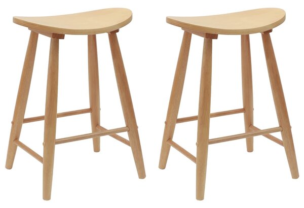 VidaXL Étkező Székek 2 pcs Természetes 46 x 37 x 63 cm Tömör Gumi Fa