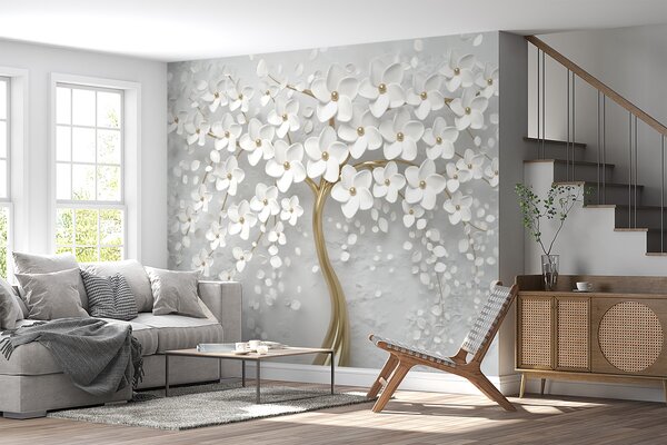 Fotótapéta Egy fa kis virágokkal, 3d fotótapéta, Fotótapéta 3d virágok, u37065d1 : Uwalls.hu