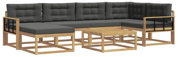 VidaXL Kültéri kanapé szett 7 pcs Fehér és Antracitszürke