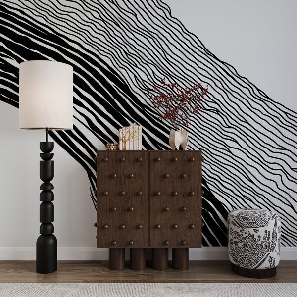 Fotótapéta Fekete-fehér kép vonalakkal, Absztrakt fotótapéta, Népszerű fotótapéta, t00778 - Tapeko.hu