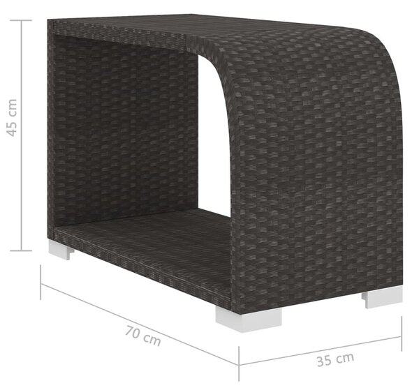 VidaXL 11-részes fekete polyrattan kerti bútorszett párnákkal