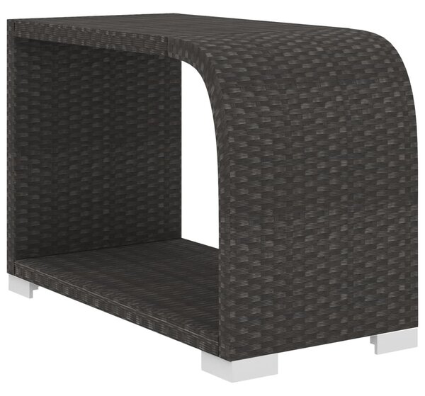 VidaXL 10-részes fekete polyrattan kerti bútorszett párnákkal