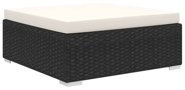 VidaXL 11-részes fekete polyrattan kerti bútorszett párnákkal