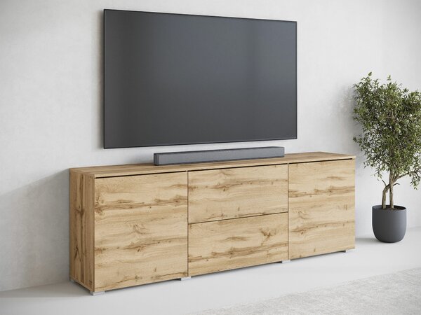 TV-állvány Mirfivo 104, Laminált forgácslap, 62x180x35cm, Wotan tölgy