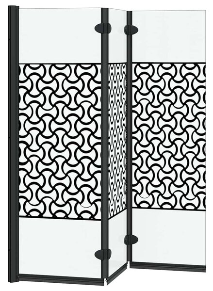 VidaXL Zuhanybeépítés Fekete és Átlátszó 130 x 130 cm edzett üveg