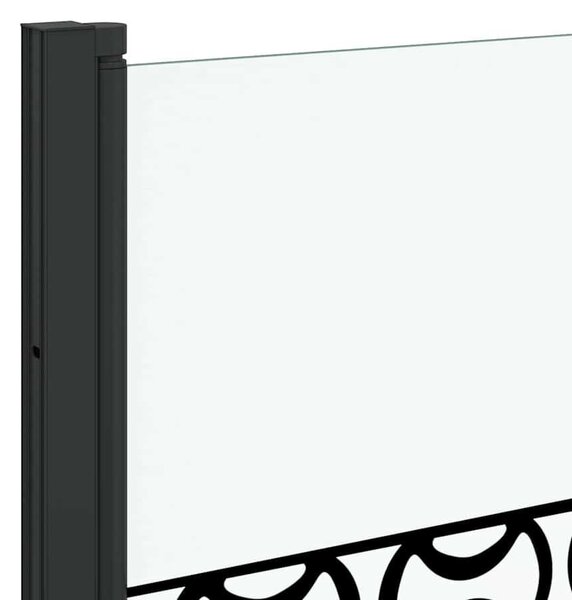 VidaXL Zuhanybeépítés Fekete és Átlátszó 130 x 130 cm edzett üveg