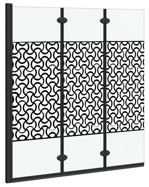 VidaXL Zuhanybeépítés Fekete és Átlátszó 130 x 130 cm edzett üveg