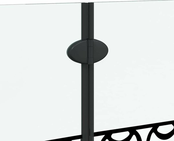 VidaXL Zuhanybeépítés Fekete és Átlátszó 130 x 130 cm edzett üveg