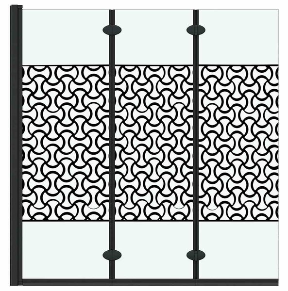 VidaXL Zuhanybeépítés Fekete és Átlátszó 130 x 130 cm edzett üveg