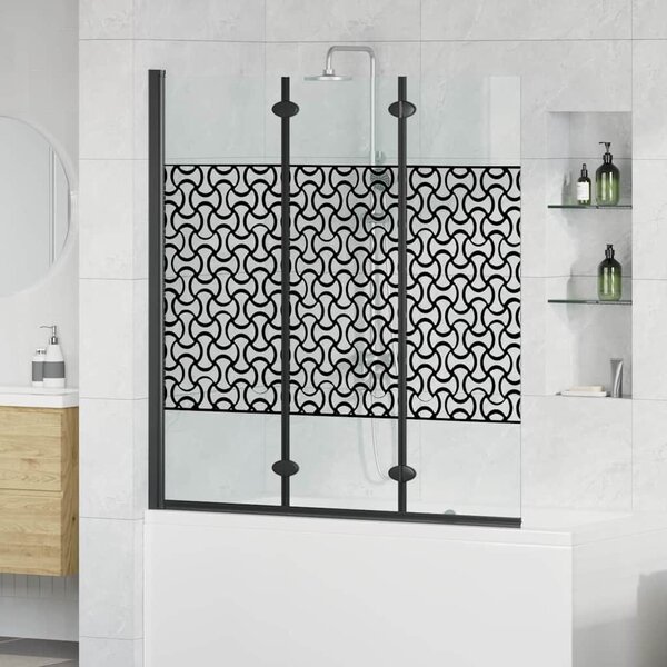 VidaXL Zuhanybeépítés Fekete és Átlátszó 130 x 130 cm edzett üveg