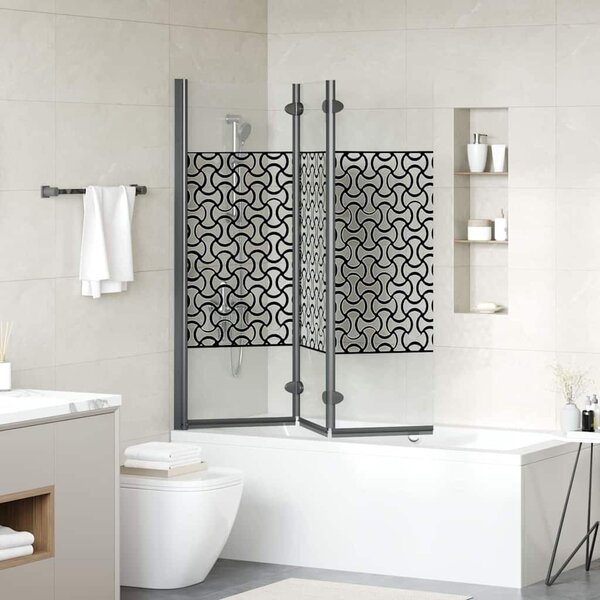 VidaXL Zuhanybeépítés Fekete és Átlátszó 130 x 130 cm edzett üveg