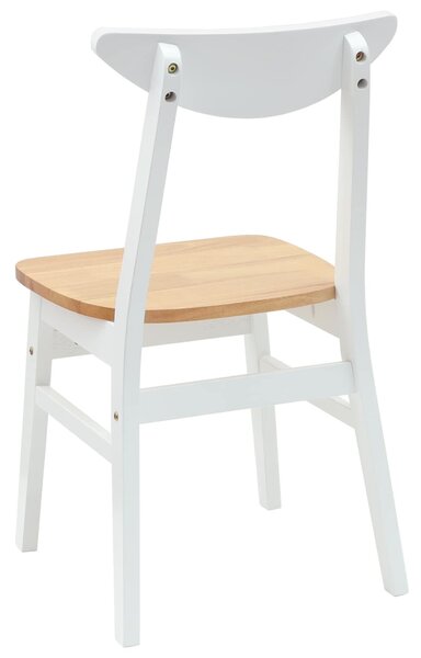 VidaXL Étkező Székek 2 pcs Fehér 42 x 47.5 x 81 cm Tömör Gumi Fa
