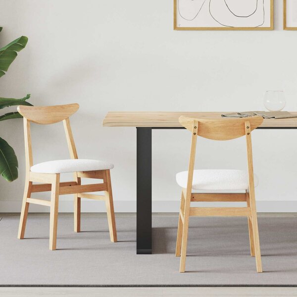 VidaXL Étkező Székek 2 pcs Természetes 42 x 47.5 x 81 cm Tömör Gumi Fa