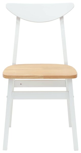 VidaXL Étkező Székek 2 pcs Fehér 42 x 47.5 x 81 cm Tömör Gumi Fa