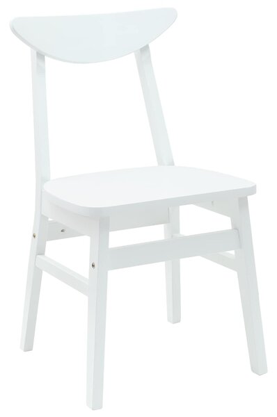 VidaXL Étkező Székek 2 pcs Fehér 42 x 47.5 x 81 cm Tömör Gumi Fa