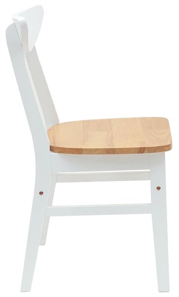 VidaXL Étkező Székek 2 pcs Fehér 42 x 47.5 x 81 cm Tömör Gumi Fa