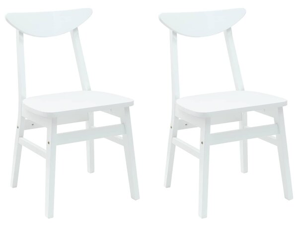 VidaXL Étkező Székek 2 pcs Fehér 42 x 47.5 x 81 cm Tömör Gumi Fa