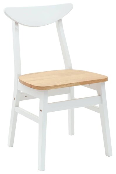VidaXL Étkező Székek 2 pcs Fehér 42 x 47.5 x 81 cm Tömör Gumi Fa