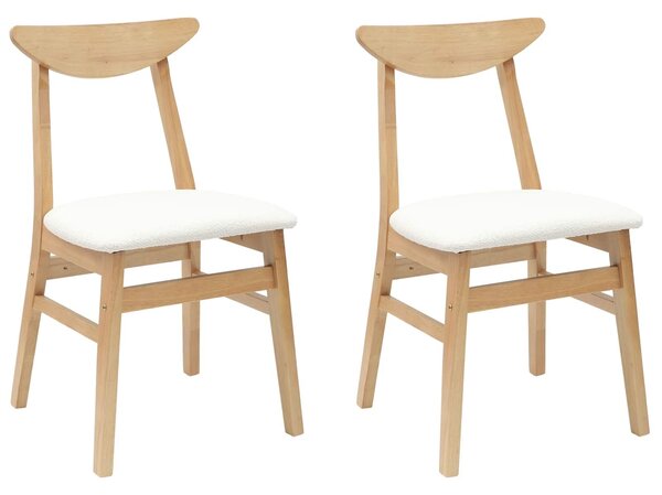 VidaXL Étkező Székek 2 pcs Természetes 42 x 47.5 x 81 cm Tömör Gumi Fa