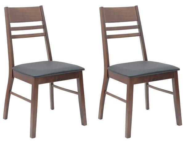 VidaXL Étkező Székek 2 pcs Világos Barna 43 x 54 x 89 cm Tömör Gumi Fa