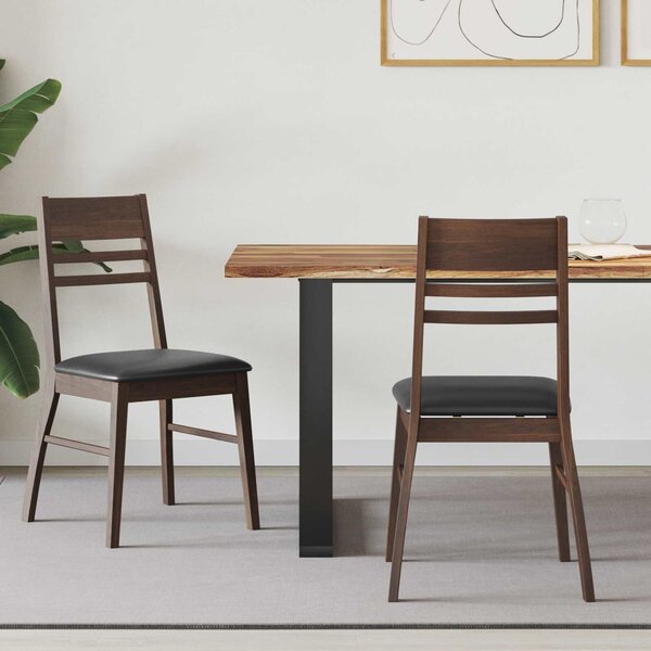 VidaXL Étkező Székek 2 pcs Világos Barna 43 x 54 x 89 cm Tömör Gumi Fa