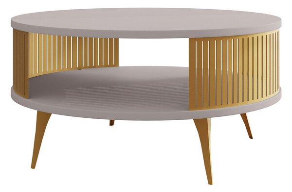Dohányzóasztal Vitum I, Fém, Laminált forgácslap, 44cm, Aranysárga, Kasmír