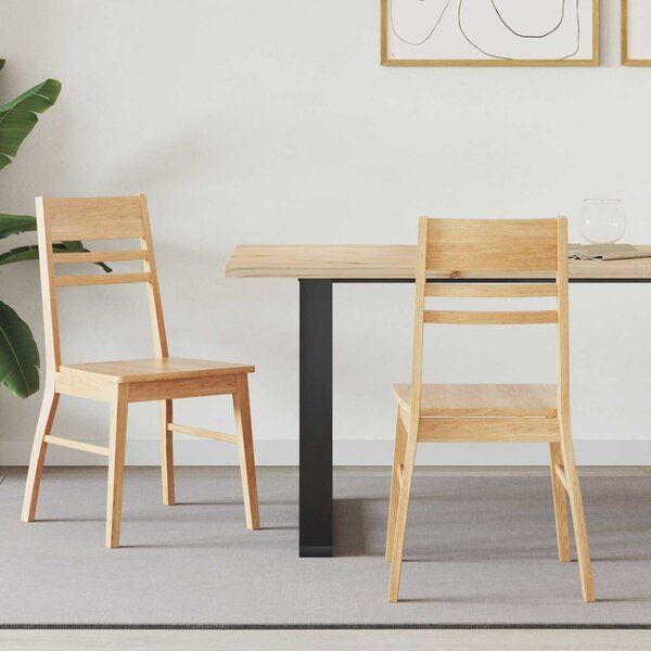 VidaXL Étkező Székek 2 pcs Természetes 43 x 54 x 89 cm Tömör Gumi Fa
