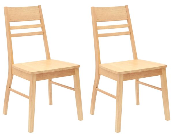 VidaXL Étkező Székek 2 pcs Természetes 43 x 54 x 89 cm Tömör Gumi Fa