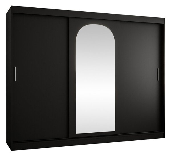Gardróbszekrény Hartford 497, Laminált forgácslap, 200x250x62cm, Fekete