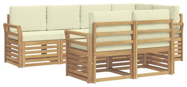 VidaXL Kültéri kanapé szett 7 pcs Fehér és Krém színű