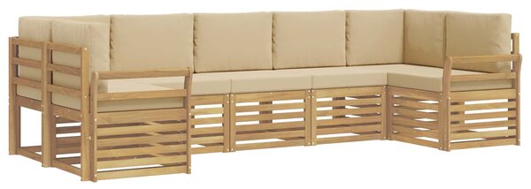 VidaXL Kültéri kanapé szett 7 pcs Fehér és Bézs 304 x 130,5 x 73 cm