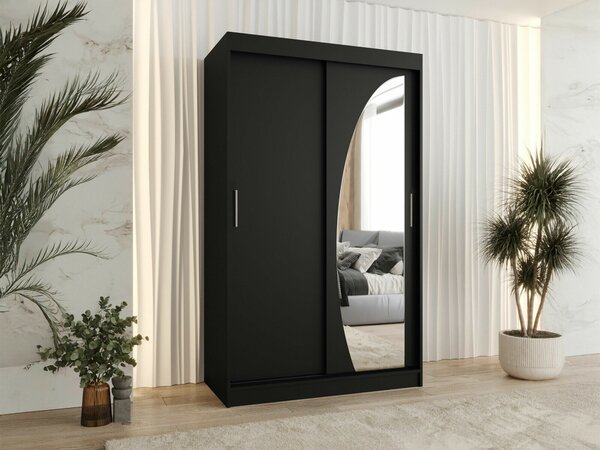 Gardróbszekrény Hartford 501, Laminált forgácslap, 200x120x62cm, Fekete