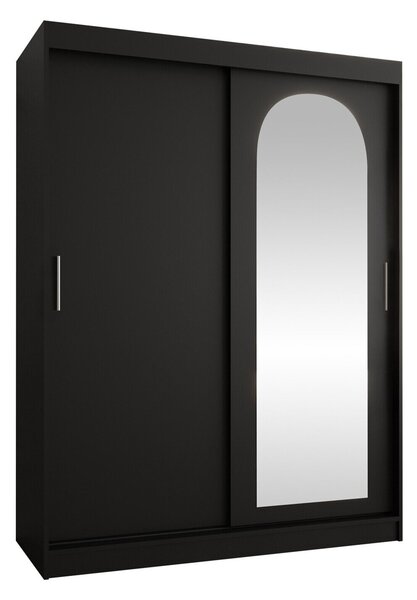 Gardróbszekrény Hartford 502, Laminált forgácslap, 200x150x62cm, Fekete