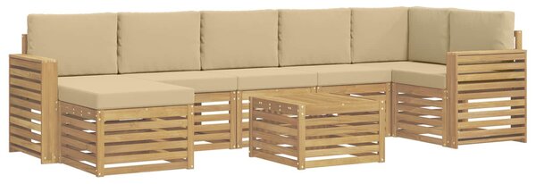 VidaXL Kültéri kanapé szett 8 pcs Fehér és Bézs 59 x 59 x 37 cm
